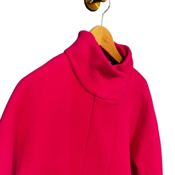 J.Crew Italian Stadium Cloth Wool Coat in Hot Pink | Size 12 - Picture 4 of 6